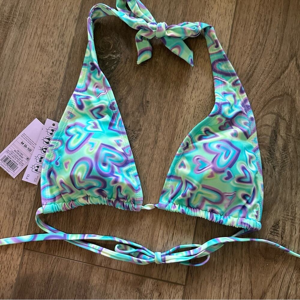 NWT!! Wild Fable Tie-Dye Heart‎ Bikini Top, Multiple Ways to Wear, M (8-10)